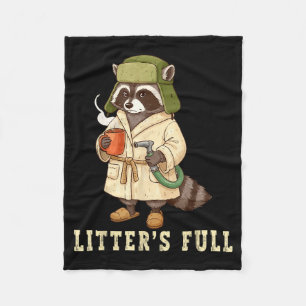Litter’s Full Funny Raccoon Christmas Mpy Raccoon  Fleece Blanket
