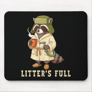 Litter’s Full Funny Raccoon Christmas Mpy Raccoon  Mouse Mat