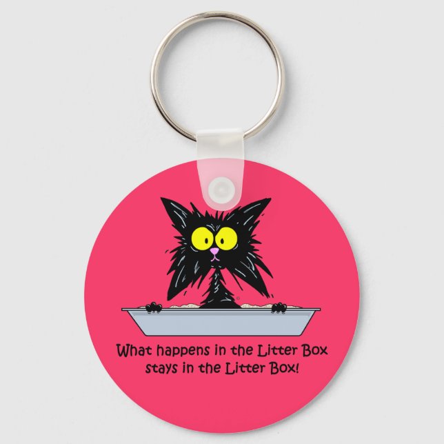 Litterbox Cat Key Ring (Front)