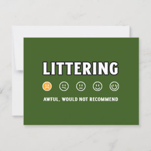 Littering 1 Star rating Earth Day Postcard