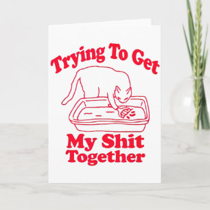 Litters Full Funny Cat Humor Meme Cat Mom Cat Dad  Card