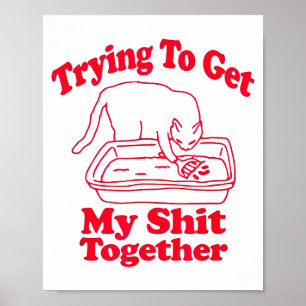 Litters Full Funny Cat Humor Meme Cat Mom Cat Dad  Poster