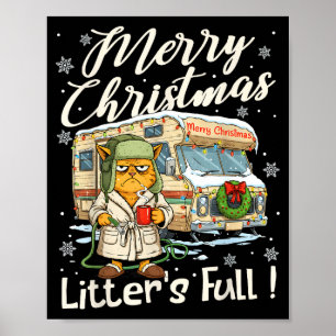 Litter's Full Funny Cat Parody Outfit Sarcastic Ch Poster