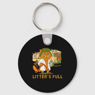 Litters Full Funny Cat With Hose And Drink  Key Ring