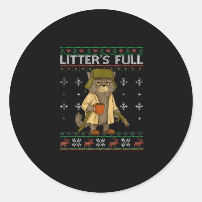 Litter's Full Funny Parody Outfit Sarcastic Christ Classic Round Sticker (Front)
