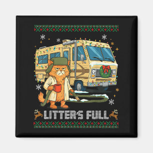 Litter's Full Funny Silly Cat Holding Coffee Meme Magnet