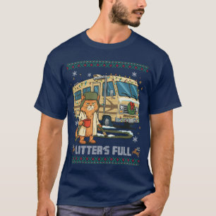 Litters Full Funny Silly Cat Holding Coffee Meme T-Shirt