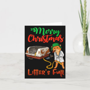 Litter's Full Merry Christmas Funny Cat Lovers Hol Card