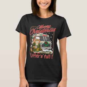 Litter's Full Merry Christmas Funny Cat Lovers Hol T-Shirt