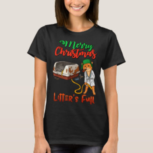 Litter's Full Merry Christmas Funny Cat Lovers Hol T-Shirt