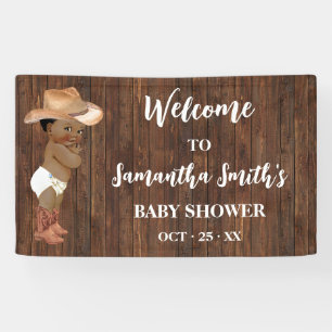 Little AA Baby Cowboy Western Welcome Baby Shower Banner
