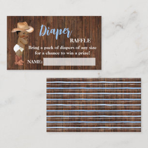 Little AA Cowboy Diaper Raffle Ticket Baby Shower