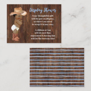 Little AA Cowboy Display No Wrapping Baby Shower Enclosure Card