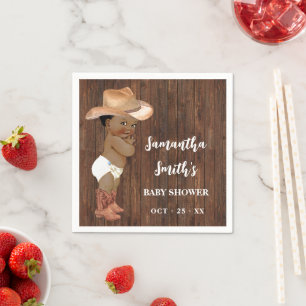 Little AA Cowboy Western Baby Shower Party Decor Napkin