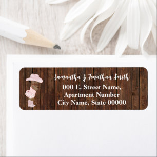 Little AA Cowgirl Baby Shower Return Address