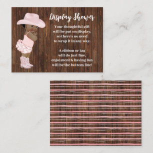 Little AA Cowgirl Display No Wrapping Baby Shower Enclosure Card