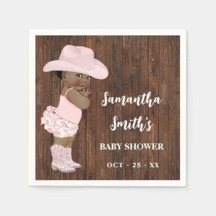 Little AA Cowgirl Western Baby Shower Party Decor Napkin