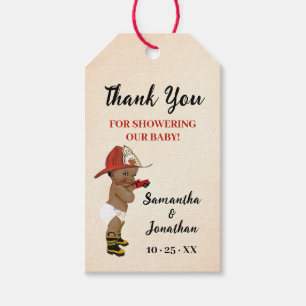 Little AA Firefighter Baby Shower Favour Gift Tags