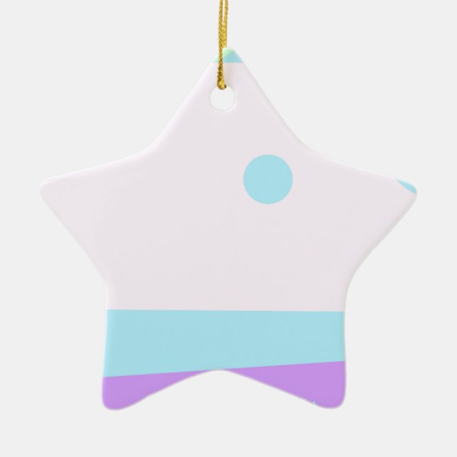 Little Abstract Monster or Abstract Landscape Ceramic Tree Decoration (Front)