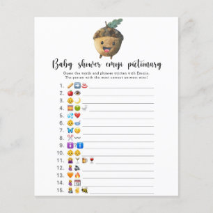 Little acorn - baby shower emoji pictionary game