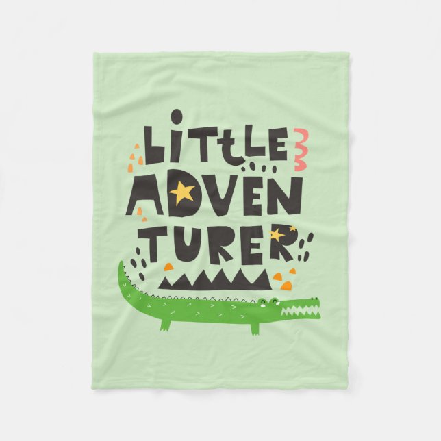 Little Adventurer Alligator Fleece Blanket (Front)