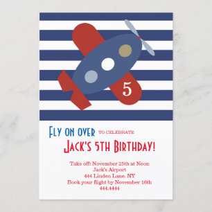 Little Aeroplane Birthday Party Invitation