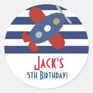 Little Aeroplane Birthday Party Stickers