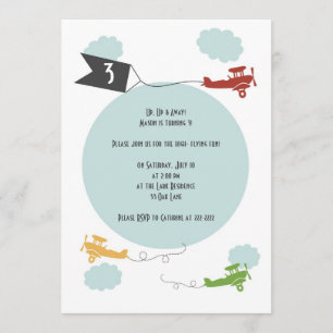 Little Aeroplanes Birthday Invitation