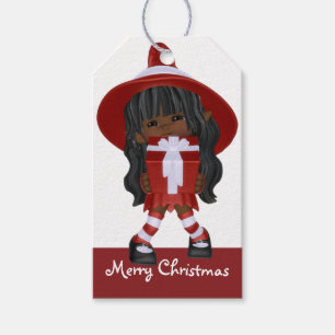 Little African American d2 Christmas Witch - Gift Tags
