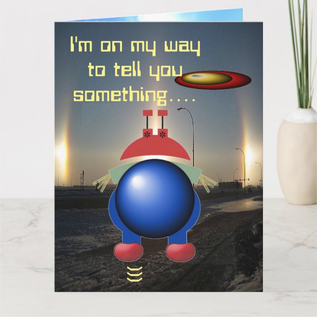Little Alien Happy Birthday Card (Front)