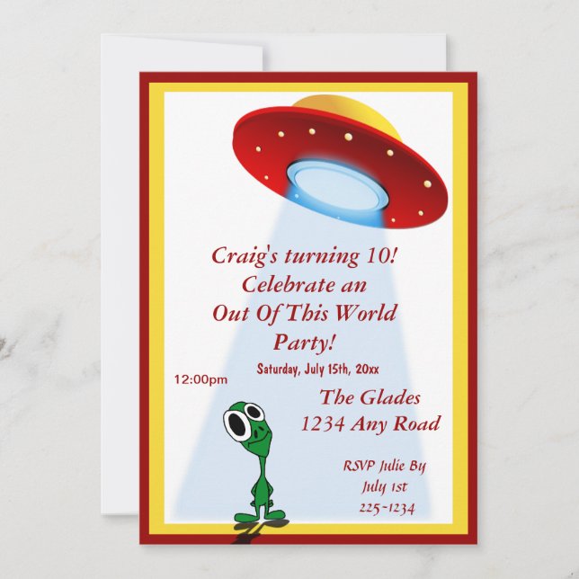Little Alien Invitation (Front)