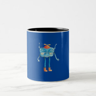 Little Alien Pi Illustration  Two-Tone Coffee Mug