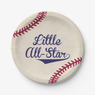 Little All-Star Baseball Baby Shower Paper Plates