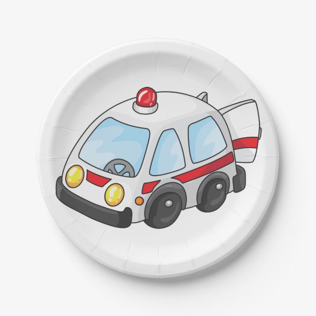 Little Ambulance Paper Plate (Front)
