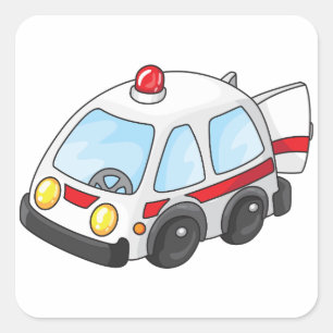 Little Ambulance Square Sticker