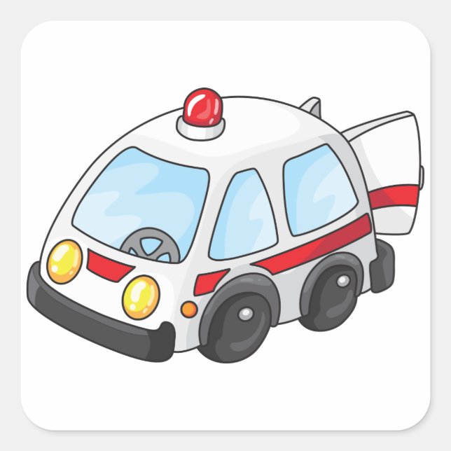 Little Ambulance Square Sticker (Front)