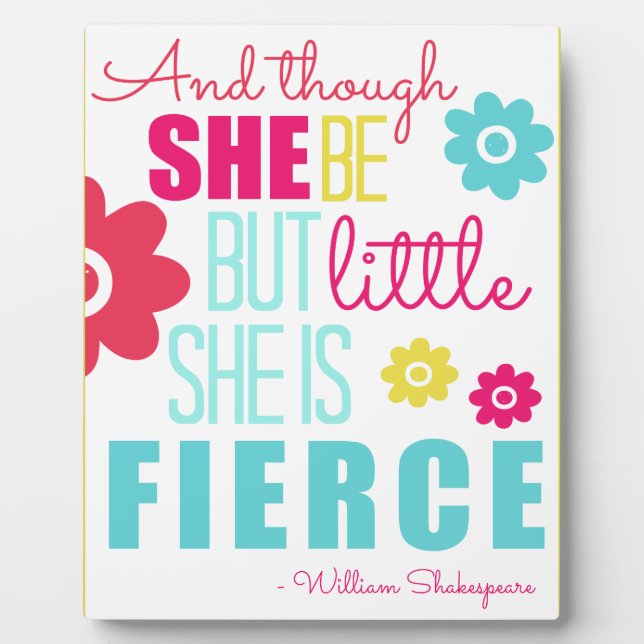 Little and Fierce - Bright & Colourful Plaque (Front)