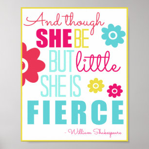 Little and Fierce - Bright & Colourful Poster