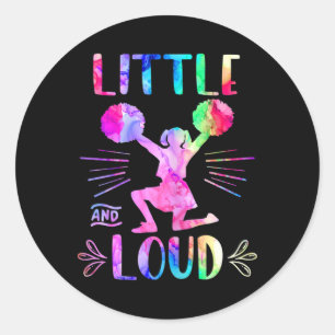 Little And Loud Cheerleader Tween Girls Funny Chee Classic Round Sticker
