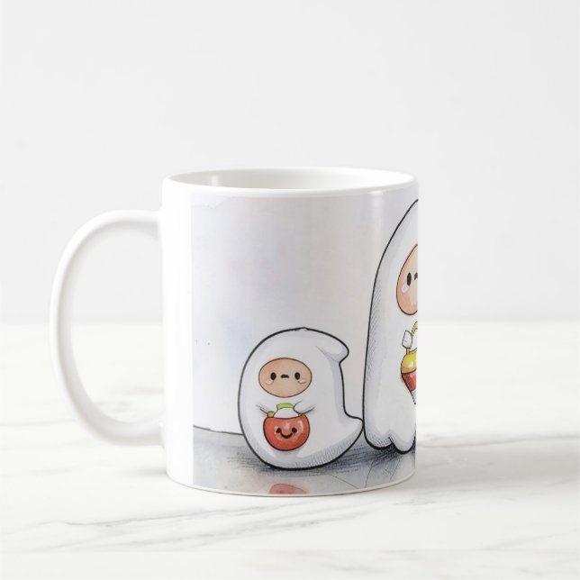 Little and small ghosts Halloween  Coffee Mug (Left)