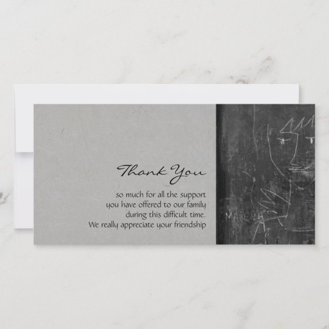 Little Angel 1 Child Drawing Sympathy Thank You Card (Front)