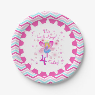 Little Angel 4th Birthday Paper Plates