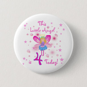 Little Angel 4th Birthday T-shirts and Gifts 6 Cm Round Badge