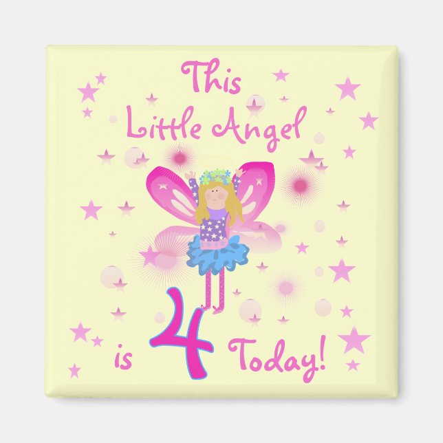 Little Angel 4th Birthday T-shirts and Gifts Magnet (Front)