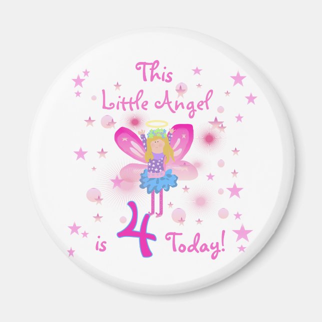 Little Angel 4th Birthday T-shirts and Gifts Magnet (Front)