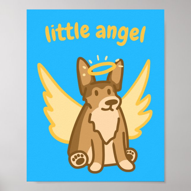 "Little Angel" Angelic Corgi Poster (Front)