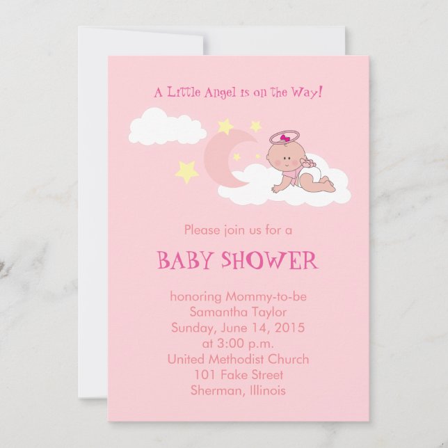 Little Angel Baby Shower Invitation (Front)
