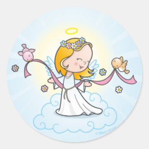 Little Angel Classic Round Sticker