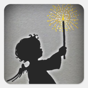 Little Angel Lets Her Light Shine Square Sticker