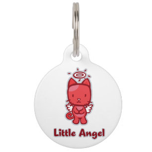 Little Angel...Little Devil Kitty Cat Cartoon Pet Tag